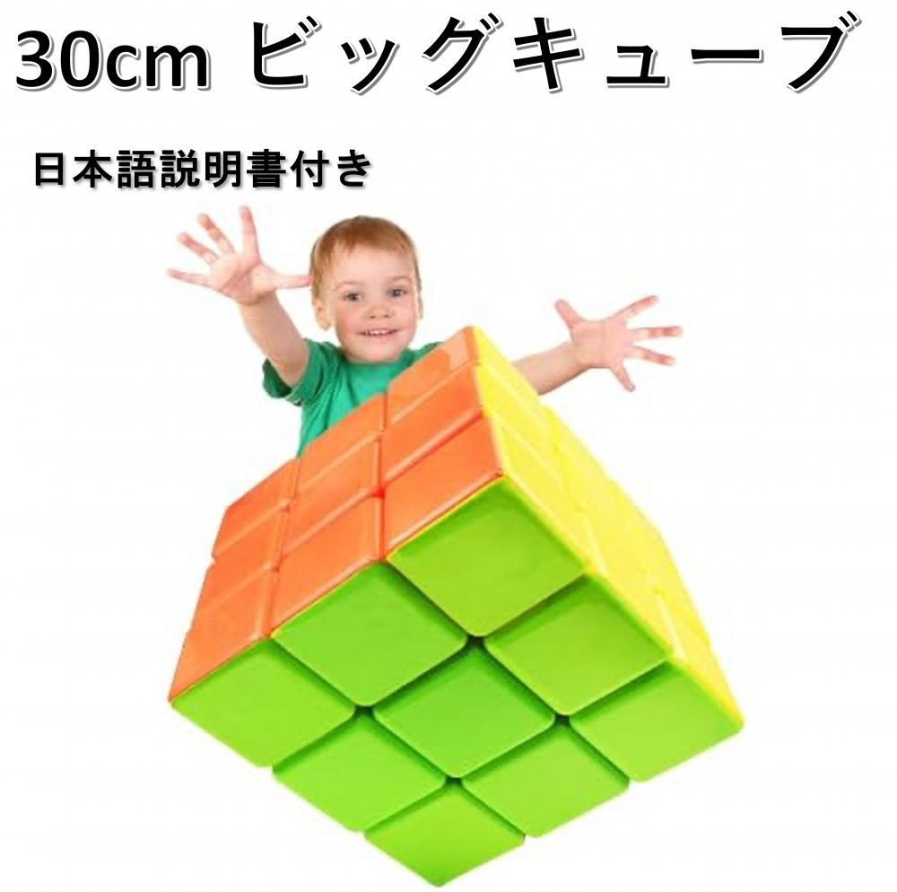 日本語攻略法付き 安心の保証付き ビッグキューブ 30cm 3x3x3 巨大キューブ ステッカーレス ラージキューブ 教育玩具 ルービックキューブ