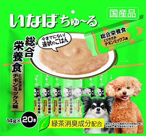 いなば 犬用おやつ ちゅ~る 総合栄養食 とりささみ チキンミックス味 14グラム (x 20)