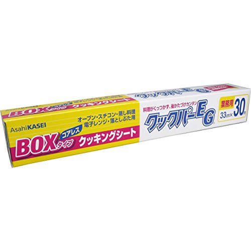 「商品情報」両面シリコン樹脂加工の耐油紙。油や汁を通しにくいので、調理器具の後かたづけが簡単です。また蒸気を適度に通すので蒸し料理にも適しています。 ●仕様／幅３３ｃｍ×長さ３０ｍ ●箱寸法／幅３４２