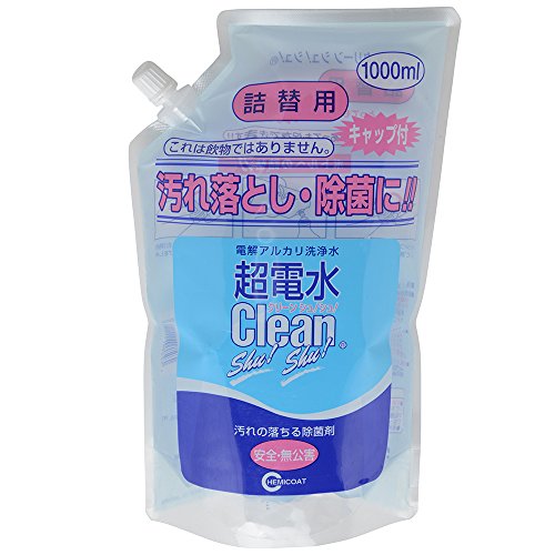 「商品情報」商品紹介 水から生まれたアルカリ超電水洗剤 驚異の洗浄・除菌力 クリーンシュ、シュ。水100%だから口の中に入っても大丈夫。 強力。 除菌・洗浄。 しつこい油汚れ・・・でも洗剤を使いたくな