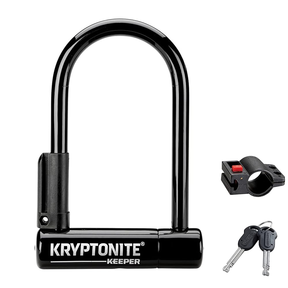 「商品情報」Kryptonite Keeper Mini-6 U-Lockは、12mmの硬化スチールシャックルと、ボルトカッターやねじれレバレッジ攻撃に耐えるダブルデッドボルト回転防止設計が特徴です。