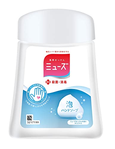 「商品情報」商品紹介 薬用せっけんミューズ 1953年発売以来、幅広いバイ菌から家族を守ることを目指してきたせっけん・ハンドソープブランド。 薬用せっけんミューズ 泡ハンドソープ オリジナル 幅広いバ