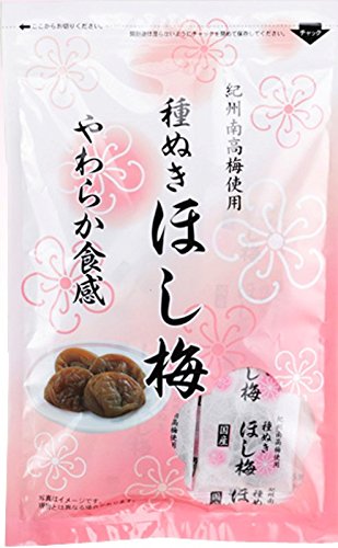 「商品情報」紀州産南高梅だけを使用し、丁寧に種を取り除き、甘く味付けして食感を残したまま乾燥させました。紀州南高梅の味が凝縮された一品です。種なしでやわらかい食感なのでお手軽においしくお召し上がりいた