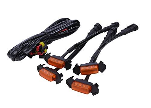 「商品情報」「主な仕様」トヨタ タコマTRDプログリル用 LED グリルマーカー 4連 社外品になります。サイズ（約）：マーカー本体 縦2.3cm×横6.1cm、レンズ部：縦1.2cm×横3.3cm 