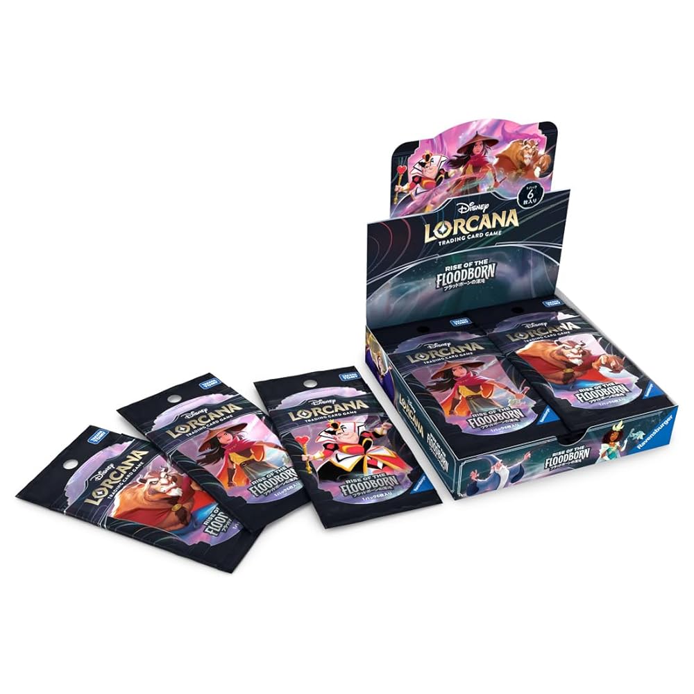 「商品情報」商品紹介 世界で10億枚以上販売の大人気ディズニーTCG「ディズニー・ロルカナ・トレーディングカードゲーム」第二弾「フラッドボーンの渾沌(こんとん)」が登場! 魅力的な世界観、オリジナルの