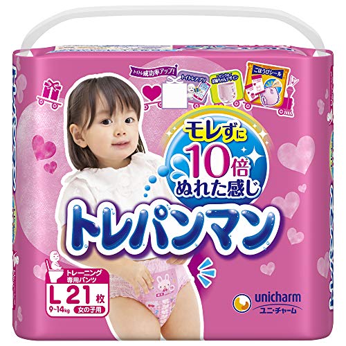 【パンツ Lサイズ】トレパンマン女の子 トイレトレーニング用 (9~14kg)21枚